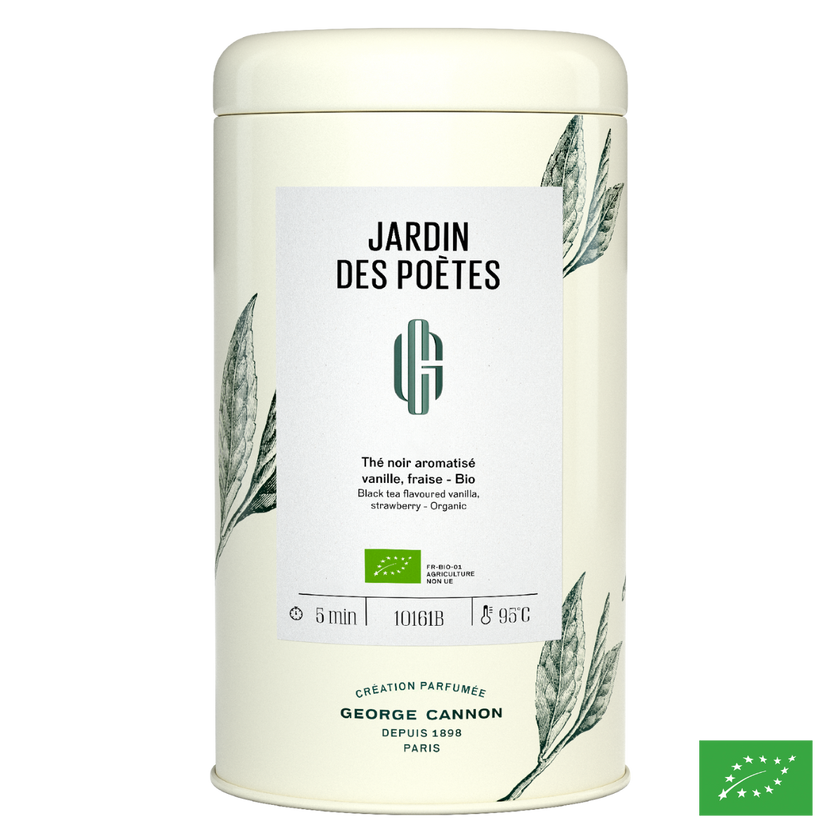 JARDIN DES POÈTES - Thé noir aromatisé vanille, fraise - Bio