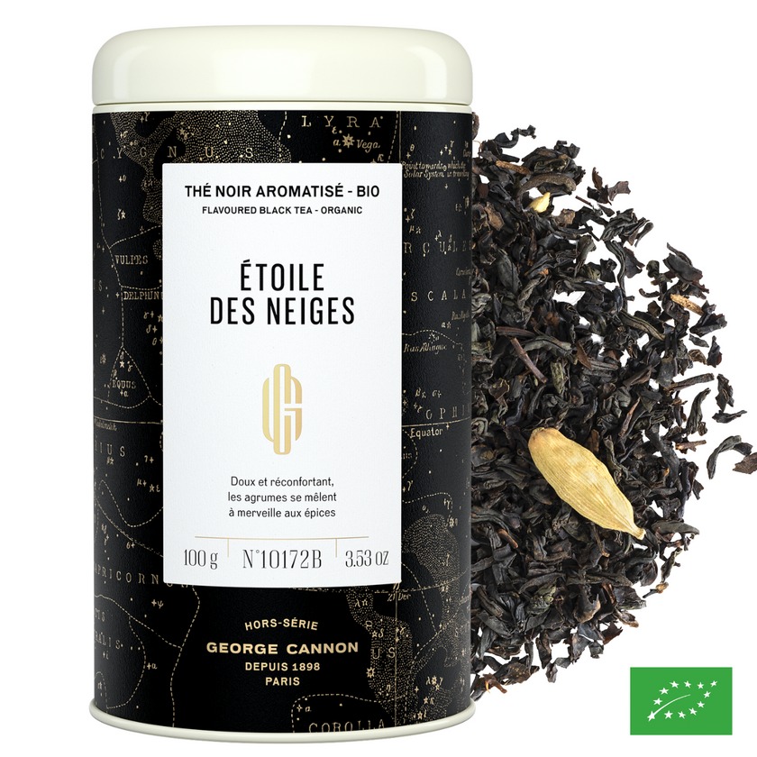 ÉTOILE DES NEIGES - Thé noir aromatisé agrumes, épices - Bio