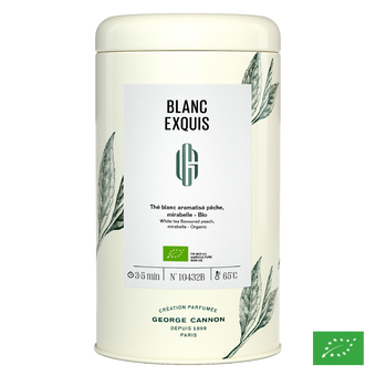 BLANC EXQUIS - Thé blanc aromatisé pêche, mirabelle - Bio