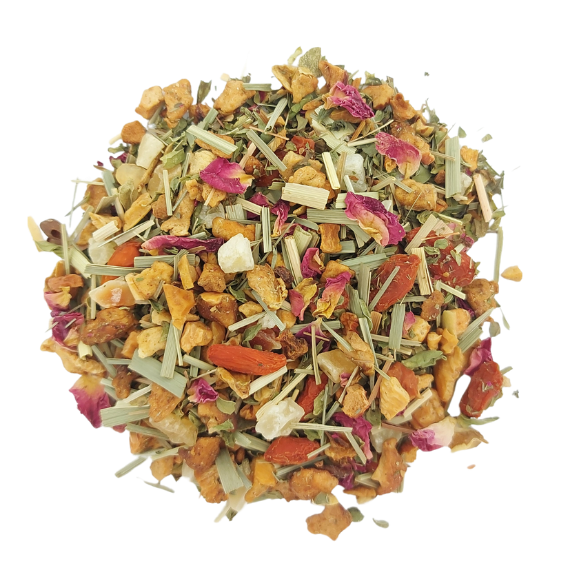 MENTHE DES TROPIQUES - Infusion de citronnelle, de pomme et de menthe, aromatisée à la mangue