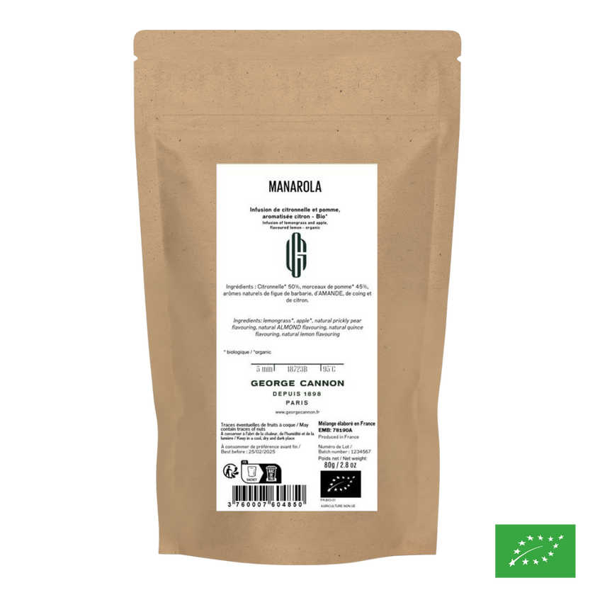 MANAROLA - Infusion de citronnelle et pomme aromatisée citron - Bio