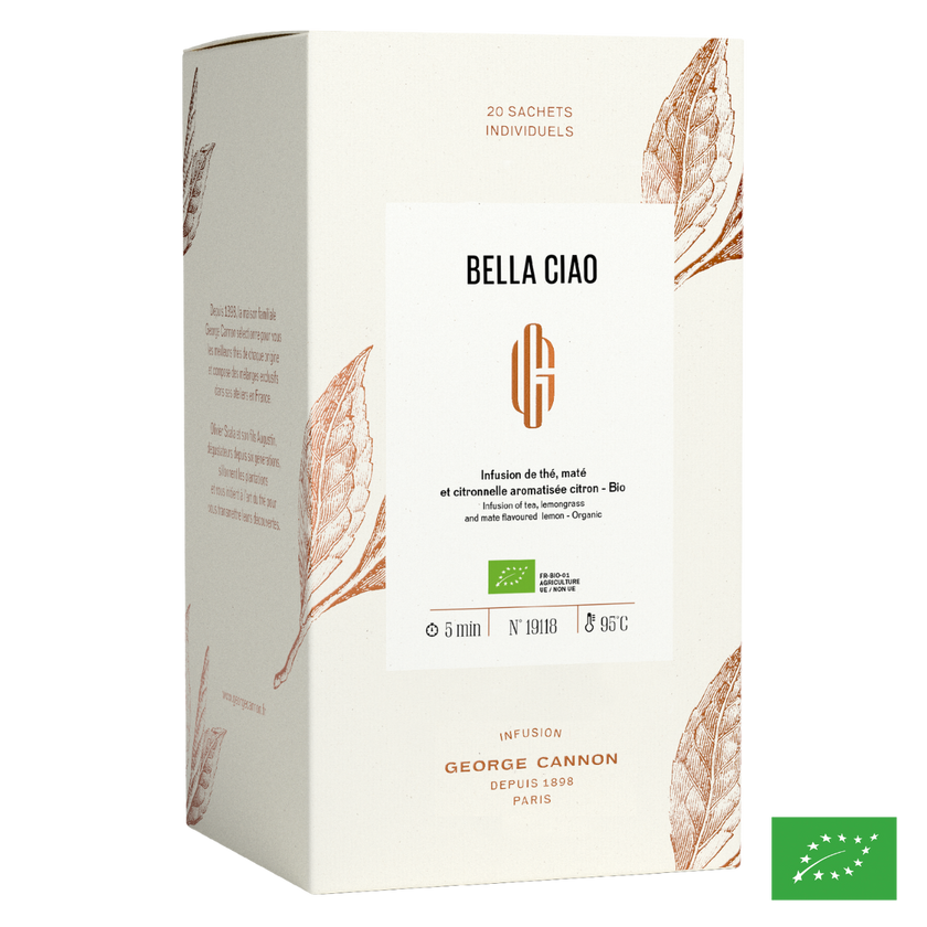 BELLA CIAO - Infusion de thé, maté et citronnelle aromatisée citron - Bio