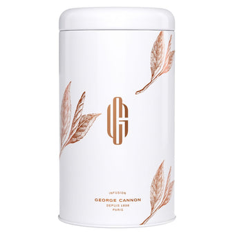 BOÎTE MÉTAL 100 g - Motif feuilles cuivre